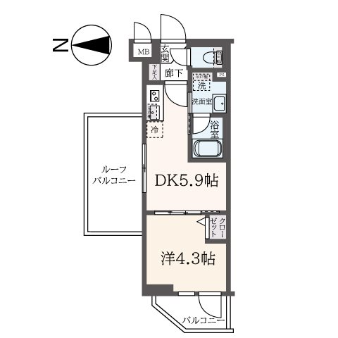 ハーモニーレジデンス東新宿 0406号室 間取り