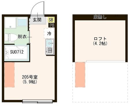 ハーモニーテラス上石神井Ⅴ 0205号室 間取り