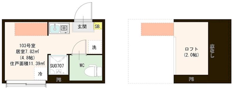 Ｖｉｌｌｅｔｔａ Ｉ 亀戸 0103号室 間取り