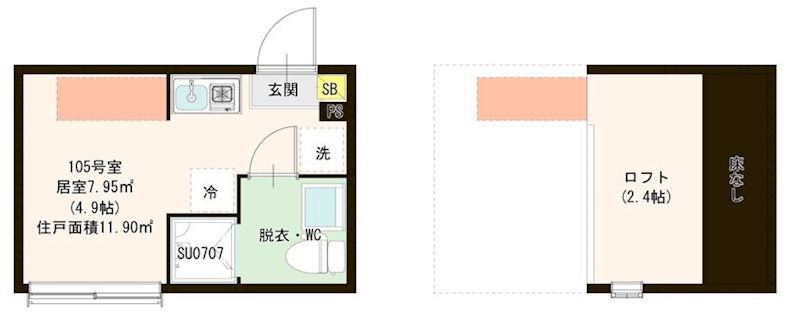 Ｖｉｌｌｅｔｔａ Ｉ 亀戸 0105号室 間取り