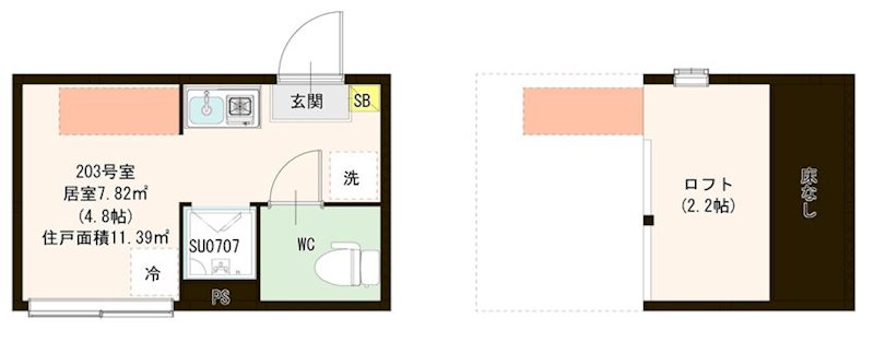 Ｖｉｌｌｅｔｔａ Ｉ 亀戸 0203号室 間取り