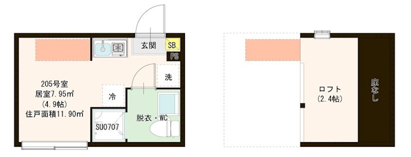 Ｖｉｌｌｅｔｔａ Ｉ 亀戸 0205号室 間取り