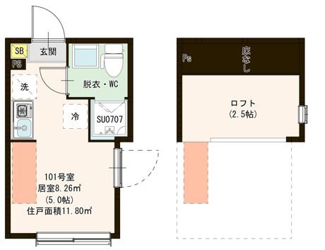 Ｖｉｌｌｅｔｔａ Ｉ 亀戸 0101号室 間取り