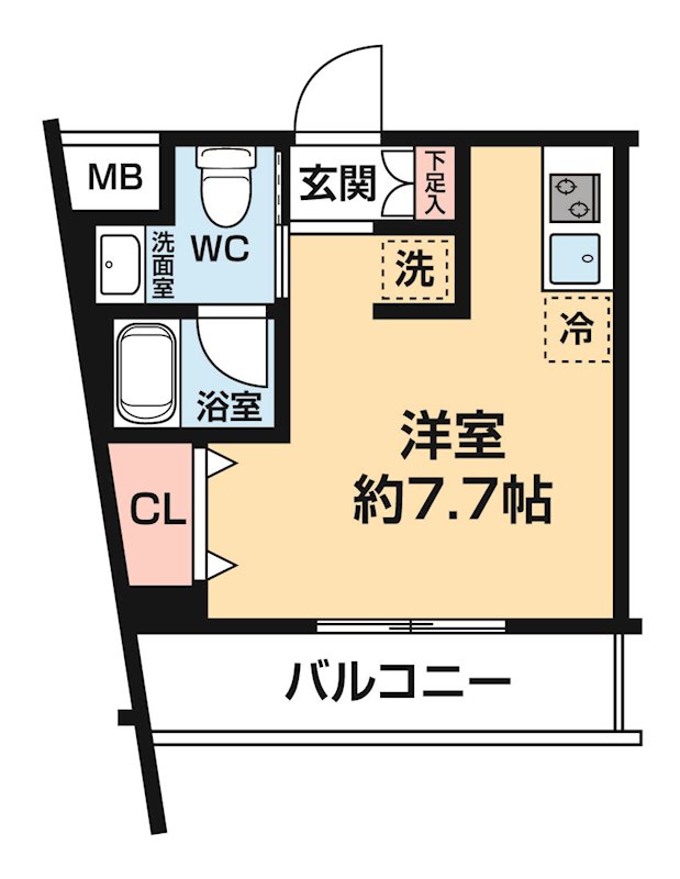 ＡＲＣＯＢＡＬＥＮＯ ＫＡＷＡＳＡＫＩ ＷＥＳＴ 0405号室 間取り