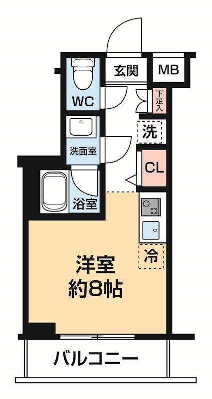 ＡＲＣＯＢＡＬＥＮＯ ＫＡＷＡＳＡＫＩ ＷＥＳＴ 0203号室 間取り