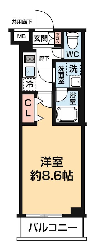 ＡＲＣＯＢＡＬＥＮＯ ＯＨＡＮＡＪＡＹＡ 0108号室 間取り