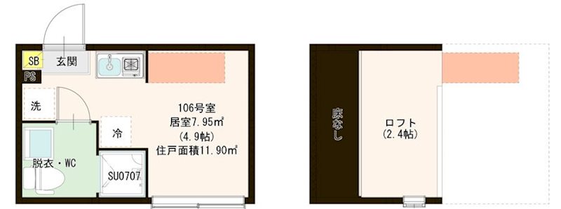 Ｖｉｌｌｅｔｔａ Ｉ 亀戸 0106号室 間取り