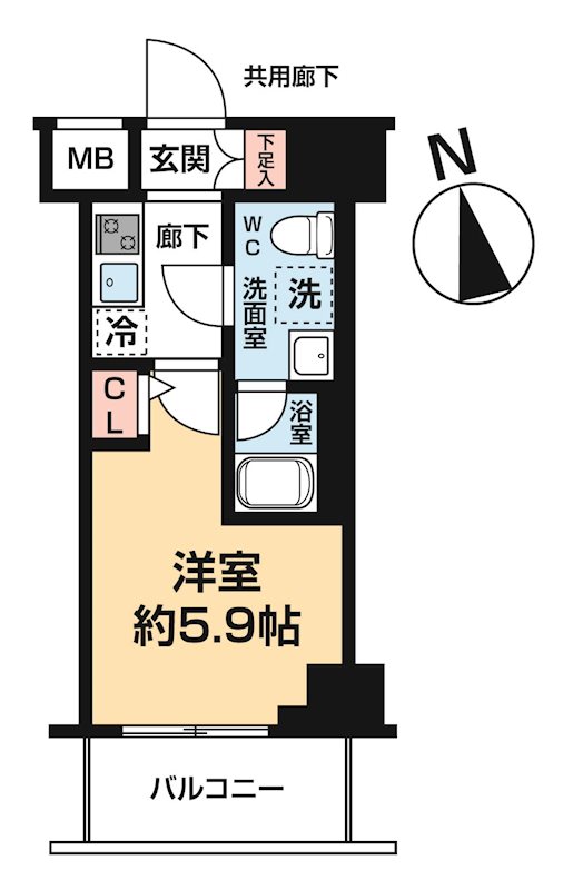 ヴァローレ松戸フィーロ 0907号室 間取り