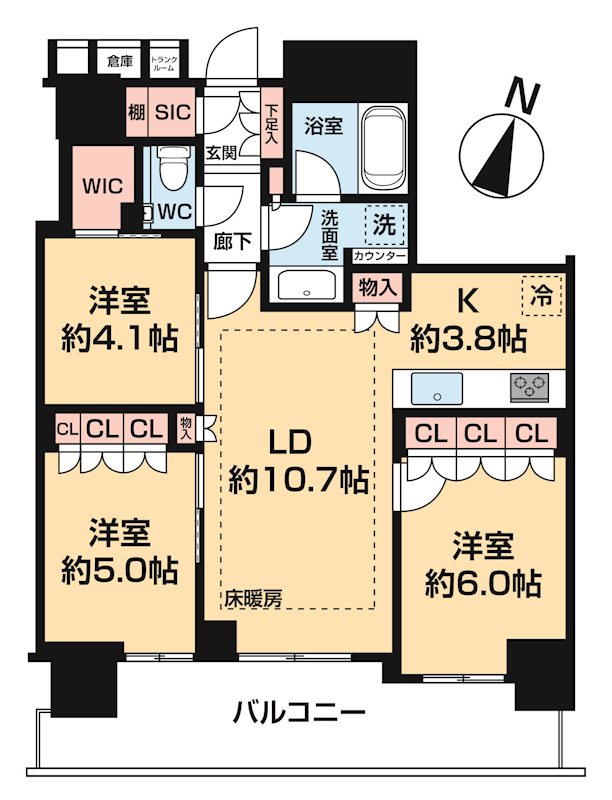 アルファグランデ千桜タワー 1909号室 間取り