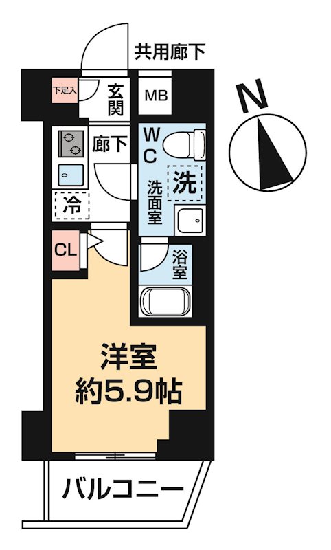ヴァローレ松戸フィーロ 0501号室 間取り