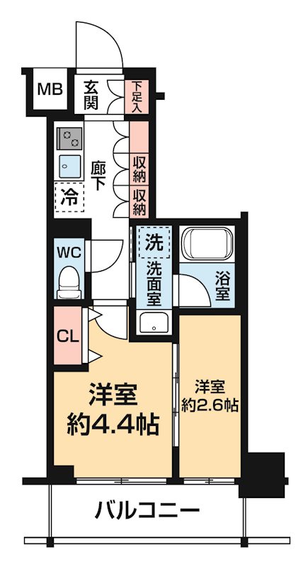 ＧＥＮＯＶＩＡ木場Ⅱ 0402号室 間取り
