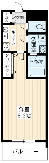 ＡＲＣＯＢＡＬＥＮＯ ＭＵＳＡＳＨＩＫＯＳＵＧＩⅡ 0504号室 間取り
