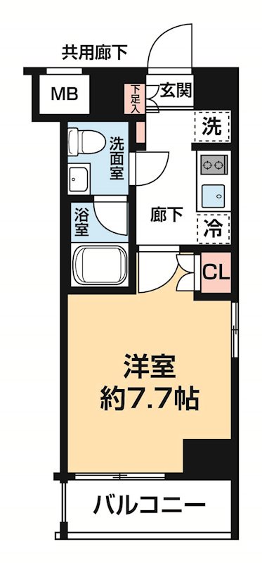 ＡＲＣＯＢＡＬＥＮＯ ＯＳＨＩＡＧＥ ＢＬＯＳＳＯＭ 0201号室 間取り