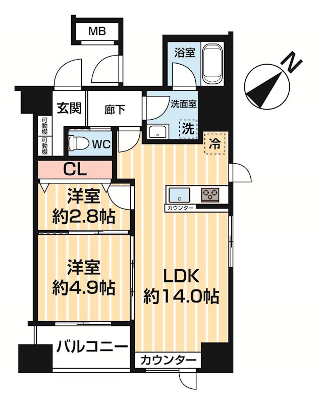 アスブルーム奥浅草 0504号室 間取り