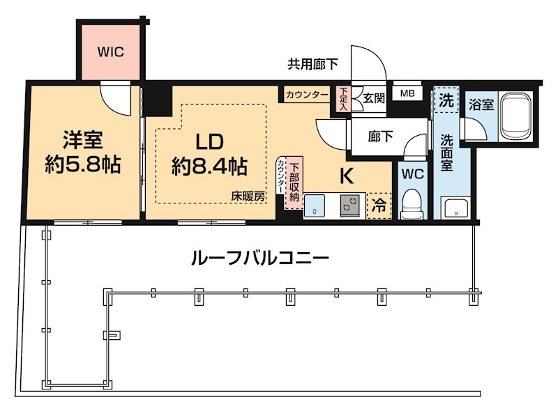 ＡＲＣＯＢＡＬＥＮＯ ＵＭＥＹＡＳＨＩＫＩ 0503号室 間取り