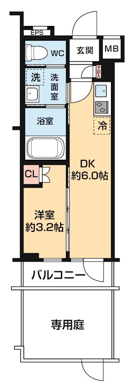 0105号室 間取り