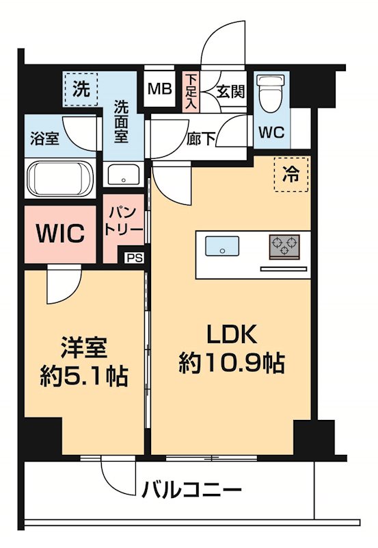 セジョリ墨田ＥＡＳＴⅡ 0406号室 間取り
