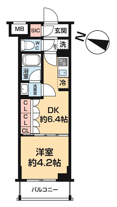 ＡＲＣＯＢＡＬＥＮＯ ＨＡＳＵＮＥⅠ 0206号室 間取り