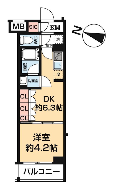 ＡＲＣＯＢＡＬＥＮＯ ＨＡＳＵＮＥⅠ 0404号室 間取り