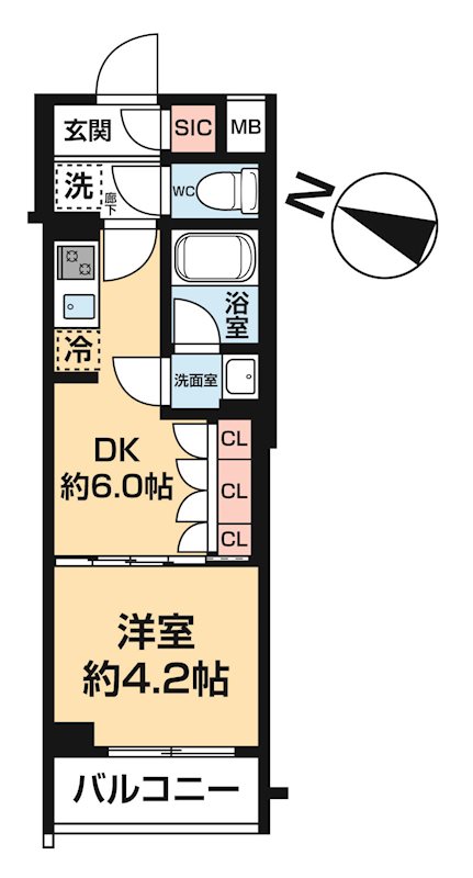 ＡＲＣＯＢＡＬＥＮＯ ＨＡＳＵＮＥⅠ 0503号室 間取り