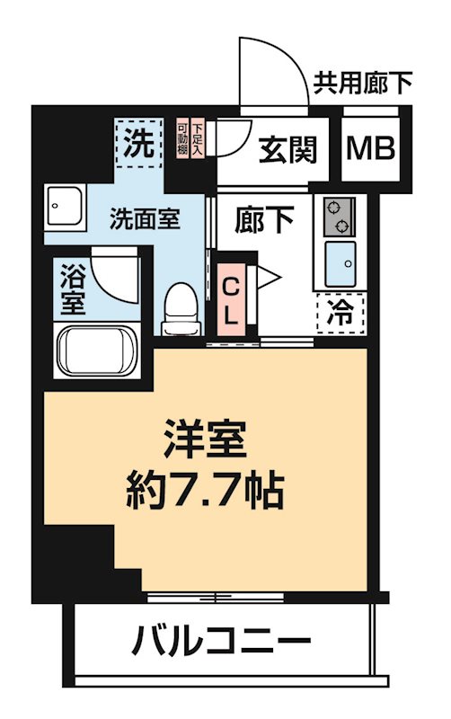 ＡＲＣＯＢＡＬＥＮＯ ＨＯＲＩＫＩＲＩＳＨＯＢＵＥＮ 0201号室 間取り