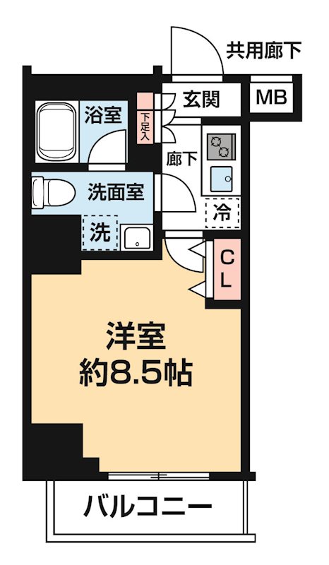 ＡＲＣＯＢＡＬＥＮＯ ＨＯＲＩＫＩＲＩＳＨＯＢＵＥＮ 0303号室 間取り