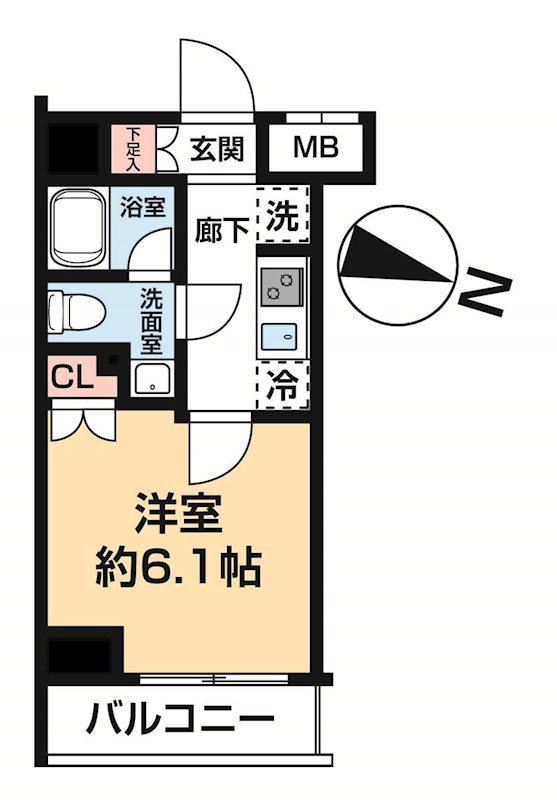 ＡＲＣＯＢＡＬＥＮＯ ＹＯＫＯＨＡＭＡＴＳＵＲＵＭＩ 0201号室 間取り
