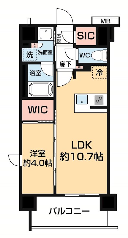 ＡＲＣＯＢＡＬＥＮＯ ＫＡＷＡＳＡＫＩＤＡＩＳＨＩⅡ 1101号室 間取り