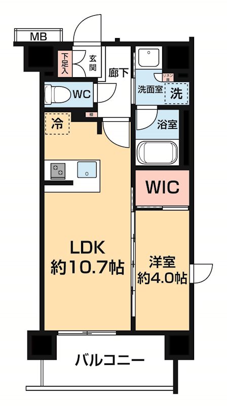 ＡＲＣＯＢＡＬＥＮＯ ＫＡＷＡＳＡＫＩＤＡＩＳＨＩⅡ 0402号室 間取り