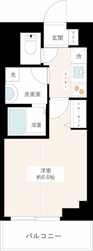 ＲＩＳＥ ＮＡＫＡＮＯＳＨＩＮＢＡＳＨＩ 0203号室 間取り