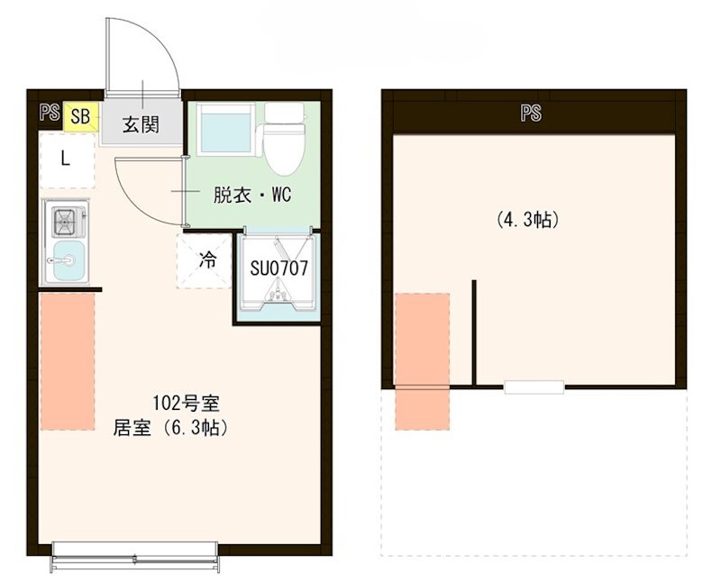MIKI 0102号室 間取り
