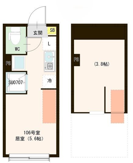 MIKI 0106号室 間取り