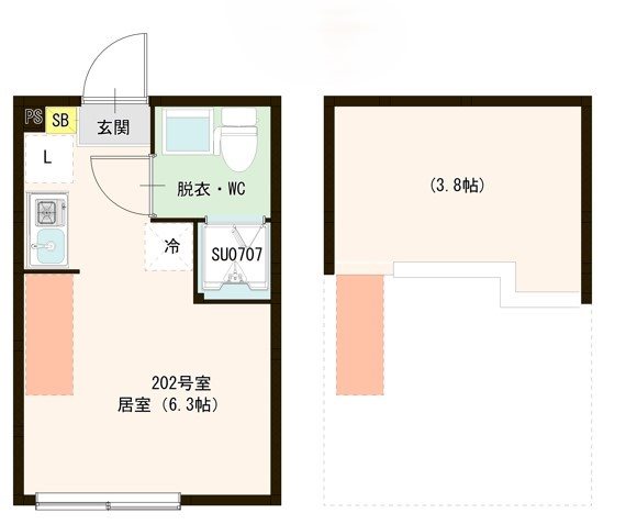 MIKI 0202号室 間取り