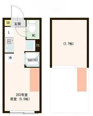 MIKI 0203号室 間取り