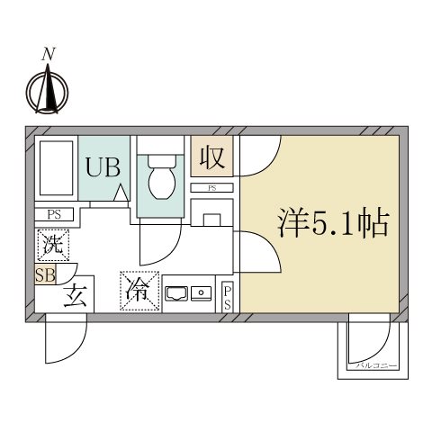 Lilas Terrace 西糀谷 0201号室 間取り