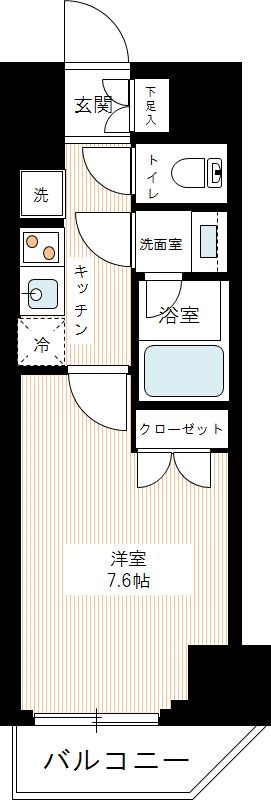 AZEST中野新橋 0802号室 間取り