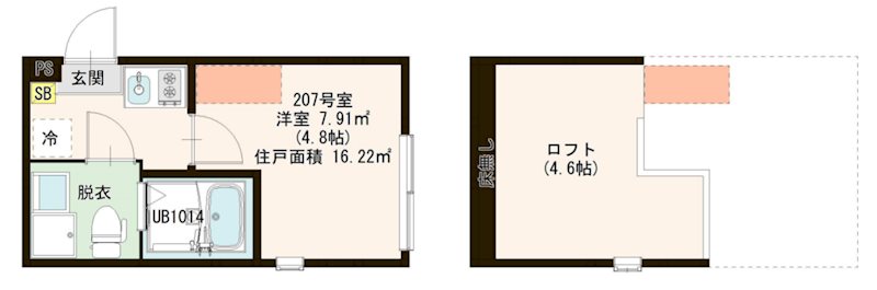 グラン竹ノ塚 0207号室 間取り