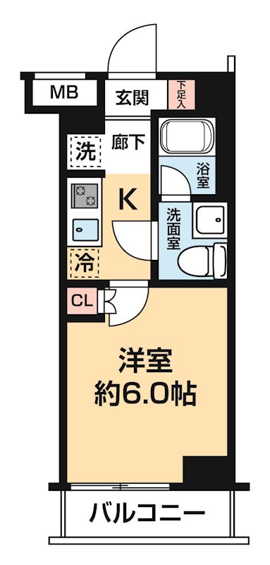 SQUARE CITY TSURUMI RIVERSIDE 0604号室 間取り