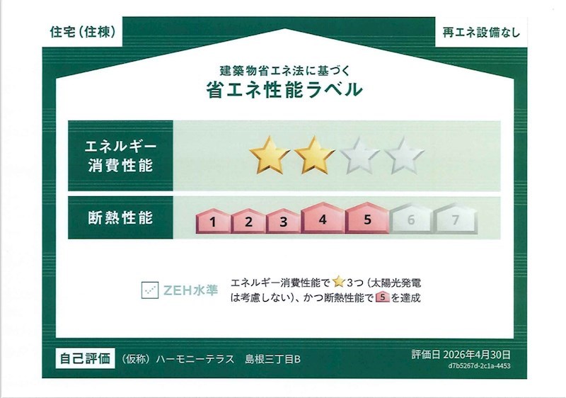 ハーモニーテラス西新井EAST 省エネ性能ラベル