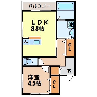 Signpost嬉里B 間取り