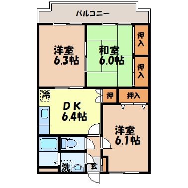 柳原マンション　Ⅰ 間取り