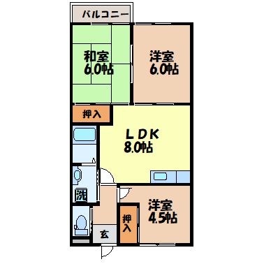 コーポ葡萄の樹Ⅰ 間取り