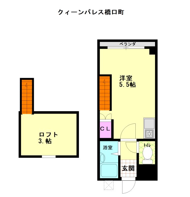 クイーンパレス橋口町  間取り