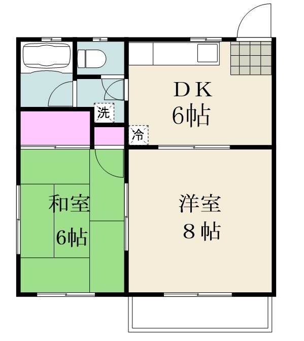 サンパレス八千代台6番館 102号室 間取り
