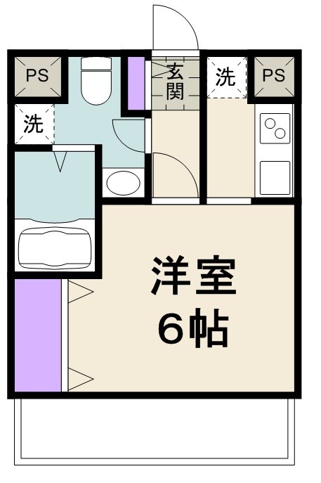 TKフラッツ草加 219号室 間取り