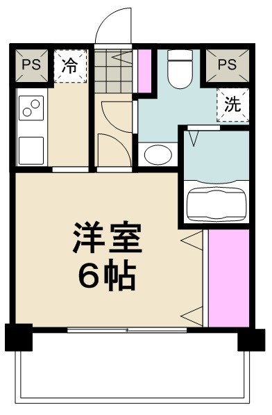 TKフラッツ草加 216号室 間取り