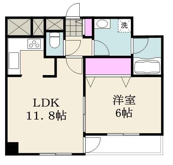 コスモ市川 403号室 間取り