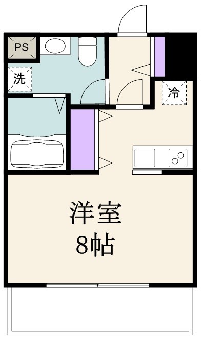 TKフラッツ草加 214号室 間取り