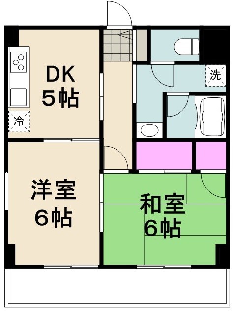 サンハイム原木中山 308号室 間取り