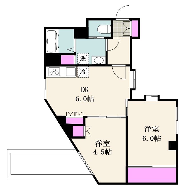 The globe 下北沢 303号室 間取り